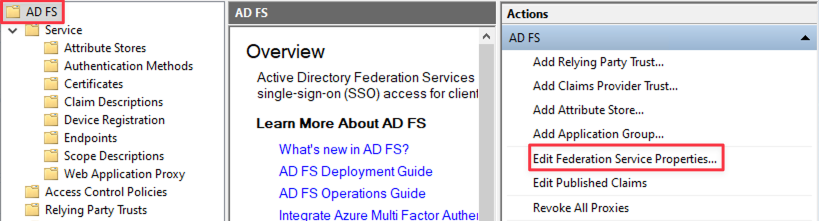 Verbunddiensteigenschaften öffnen