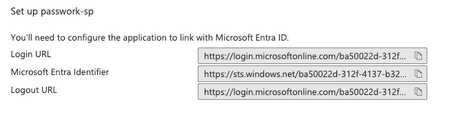 Copiar y pegar los puntos de acceso de Microsoft Entra ID en Passwork