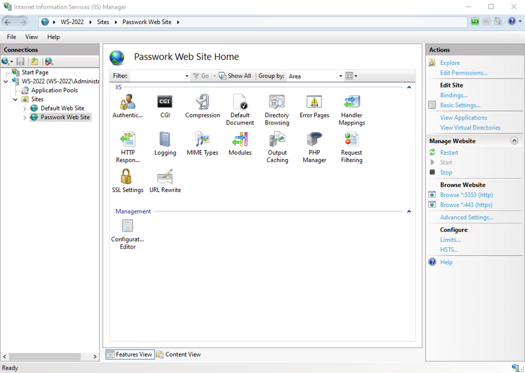 Abrir el sitio web de Passwork