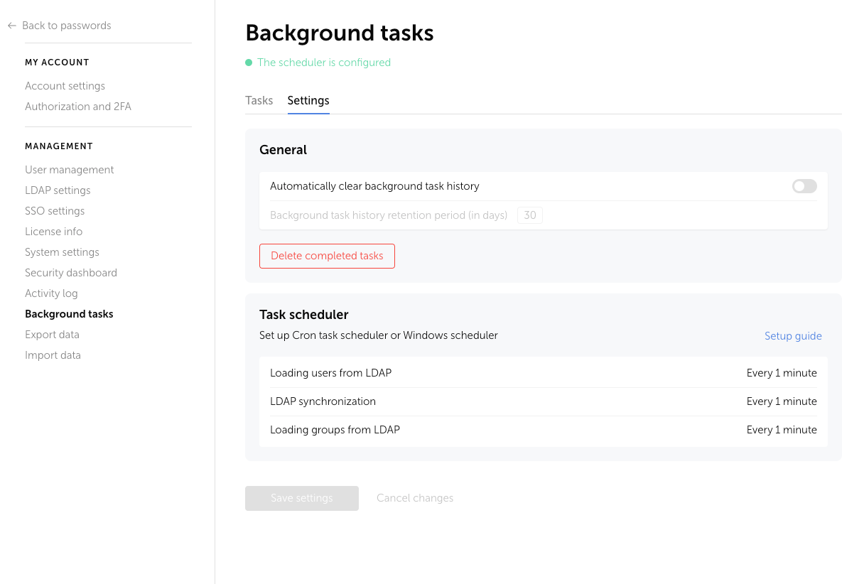 Background tasks