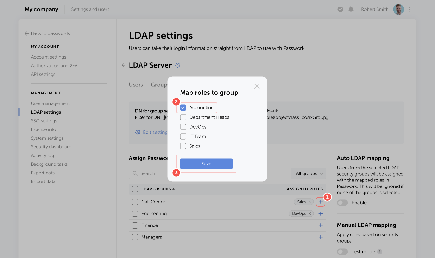 Searching password by browser extension
