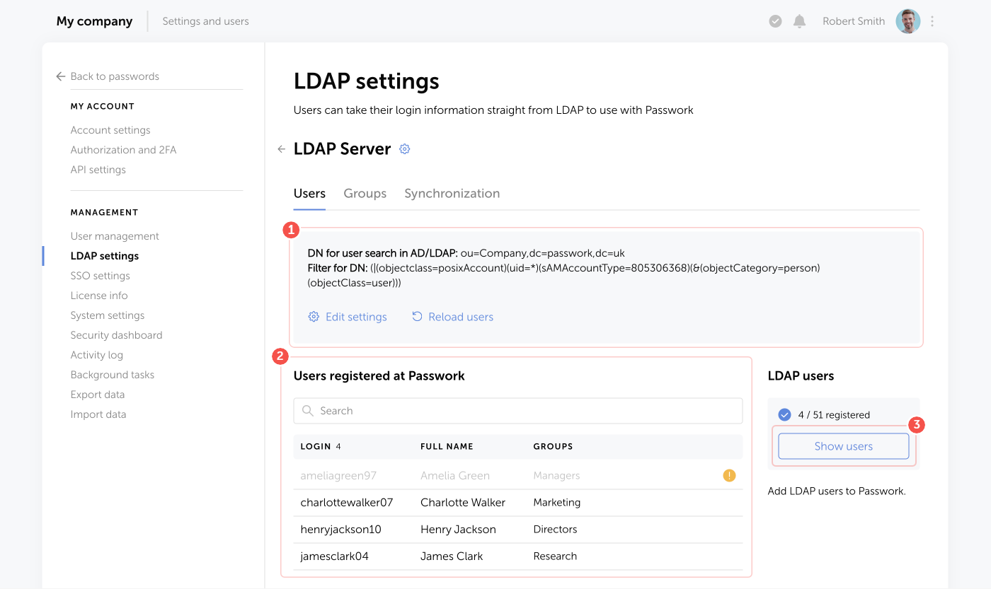 Searching password by browser extension