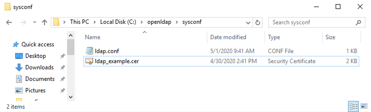 Example of file names with locations