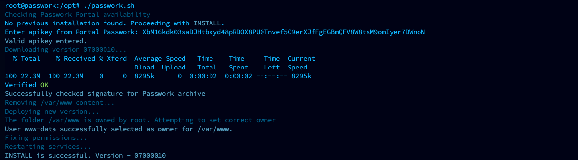 Successful script execution