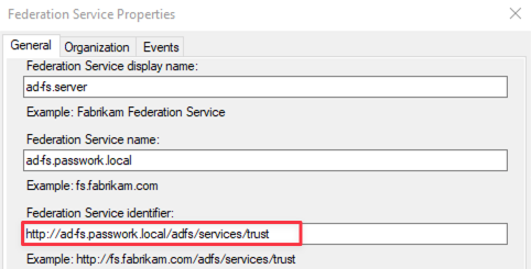Copy federation service identifier