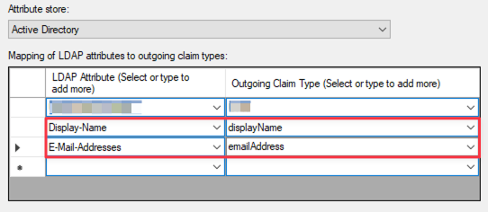 Example of adding additional attribute claims
