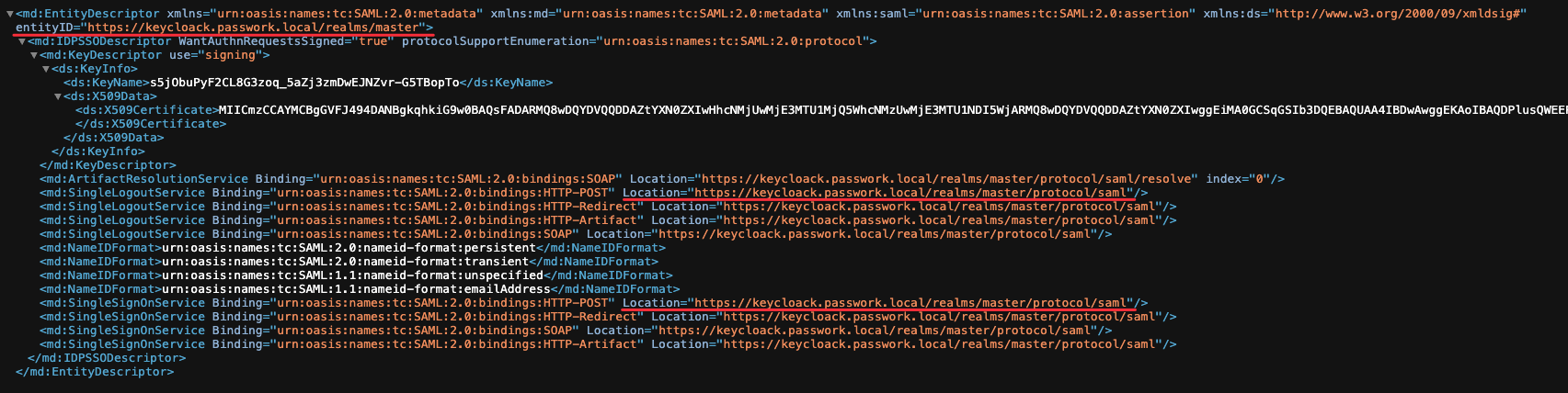 Example of xml output