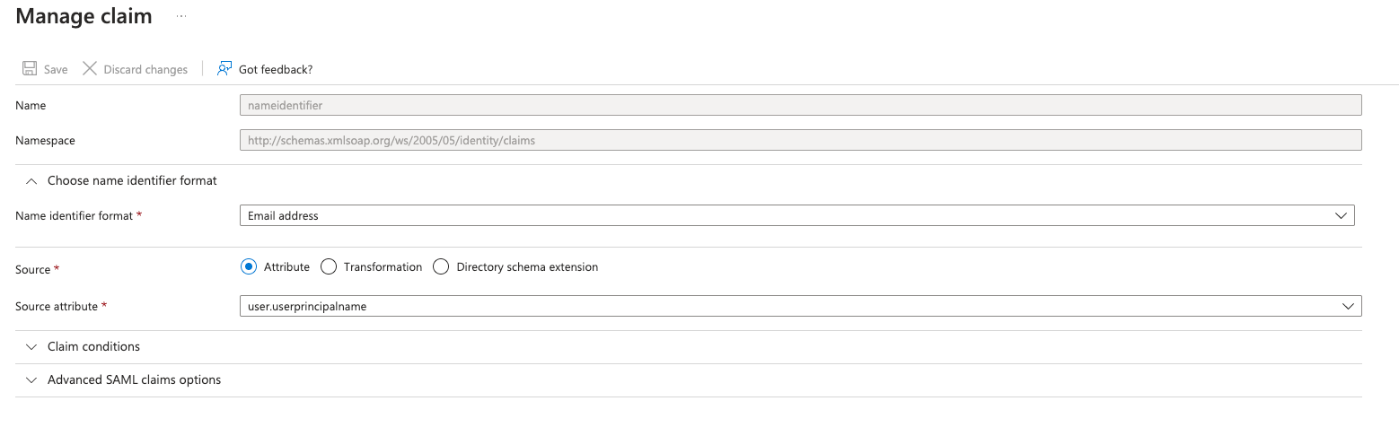 Default example after application creation