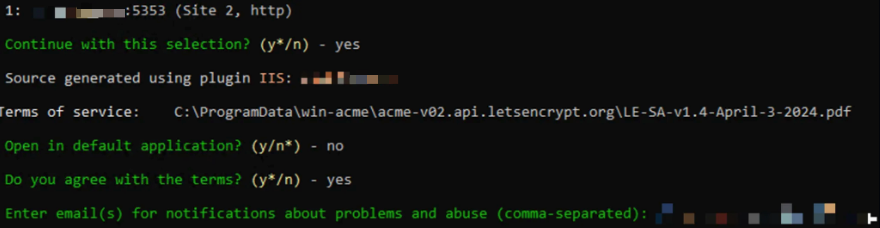 Accept terms and enter email address