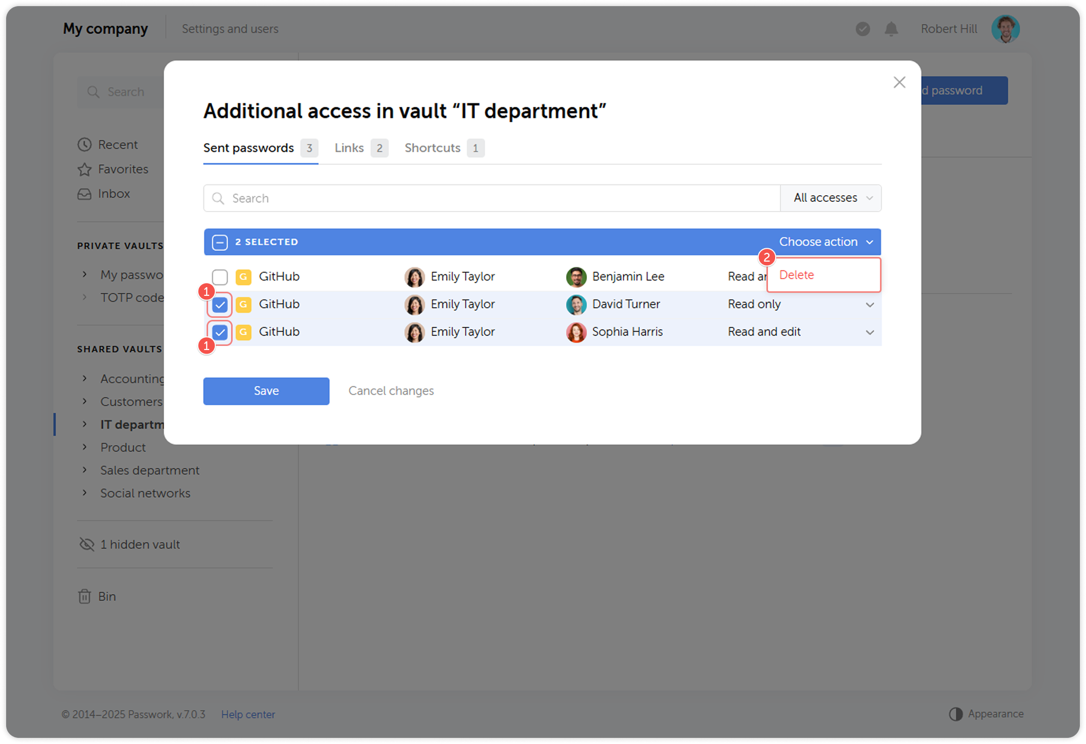 Delete multiple items