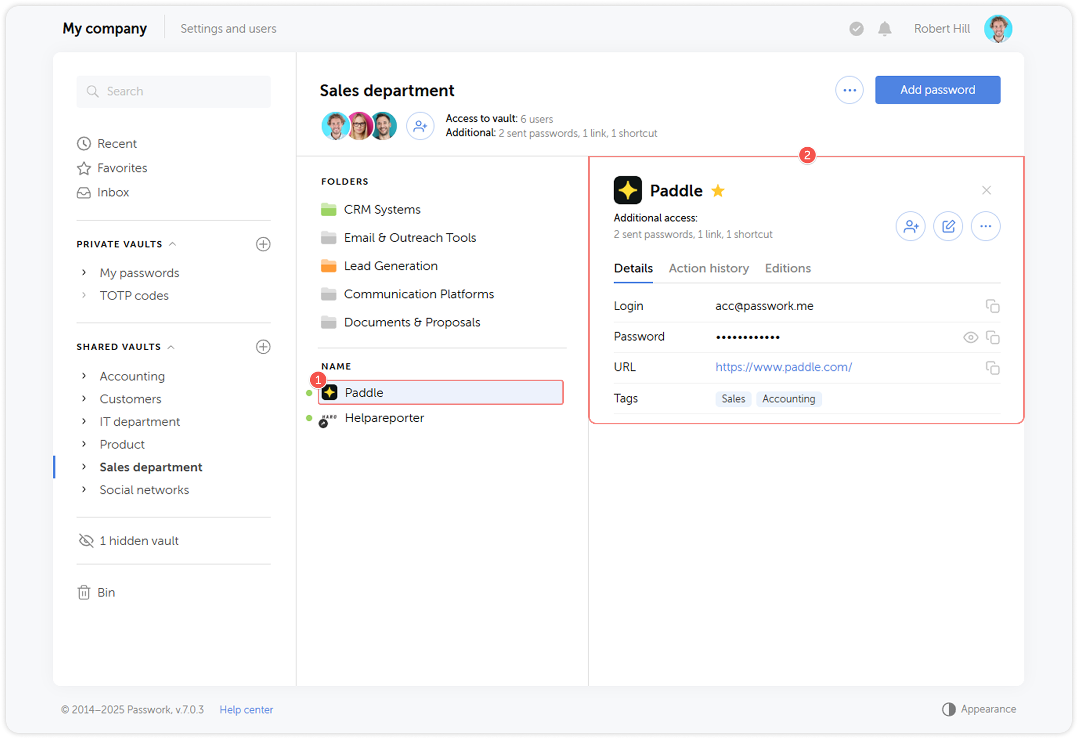 Password card overview