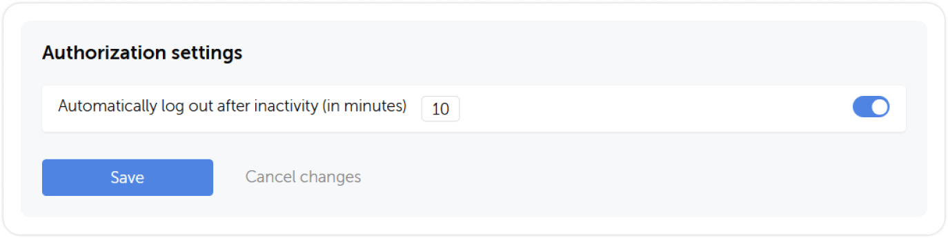 Automatic log out settings