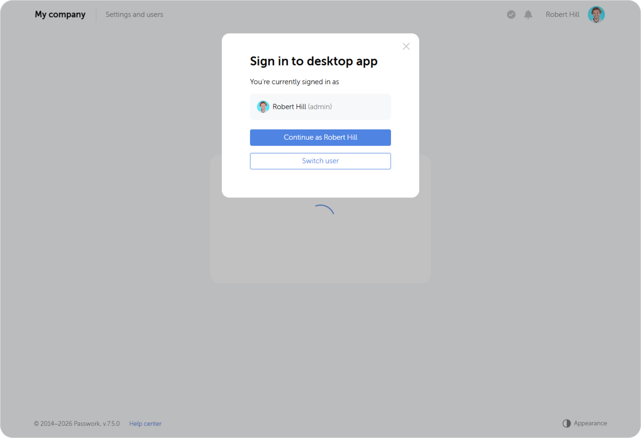Sign in to desktop app