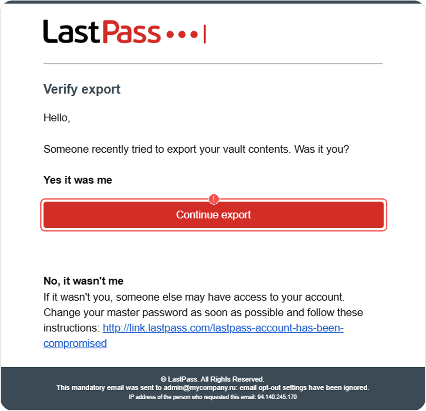 LastPass — export (step 2)