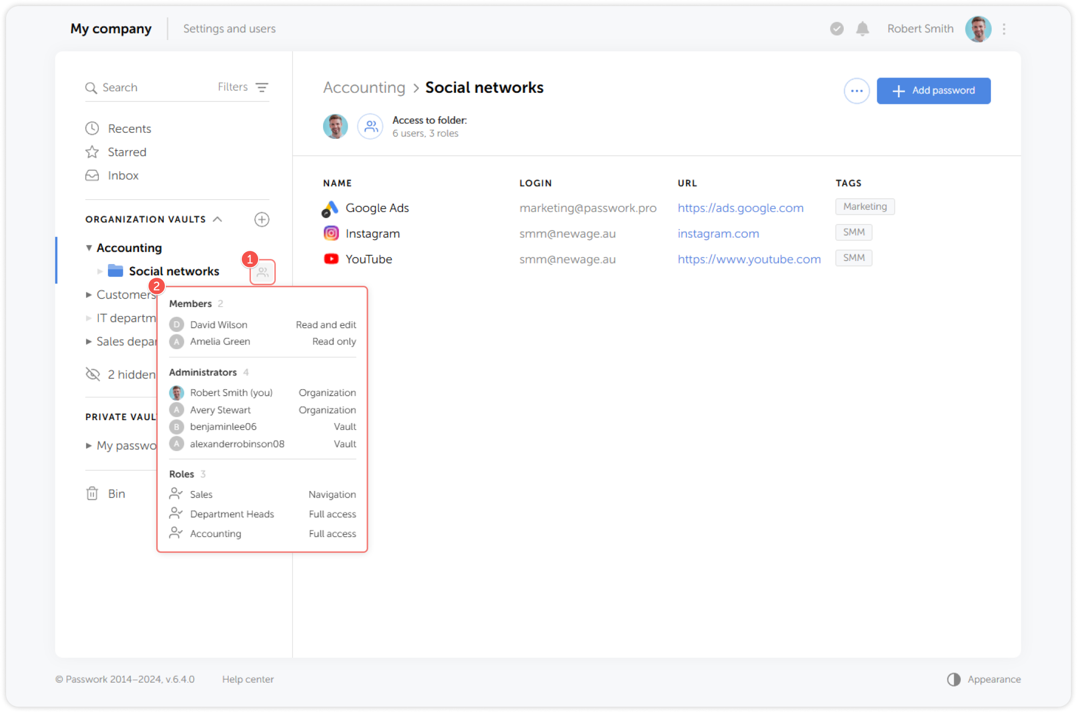 Folder access quick view
