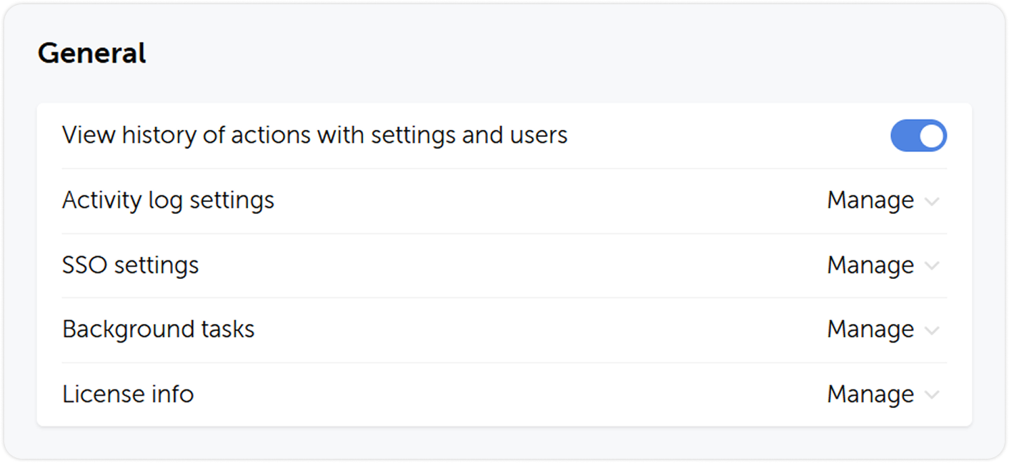 General permissions settings