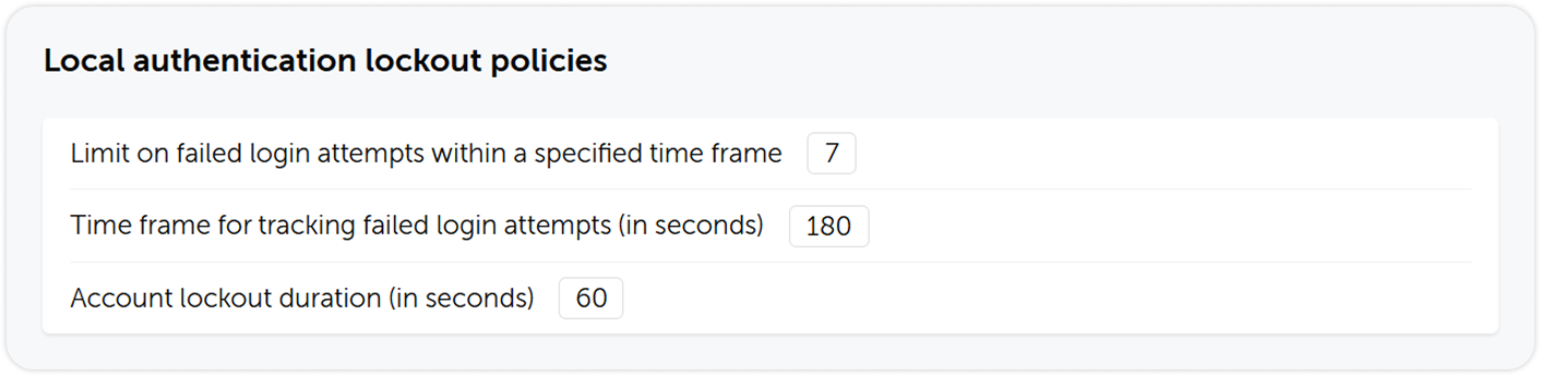Account lockout policies