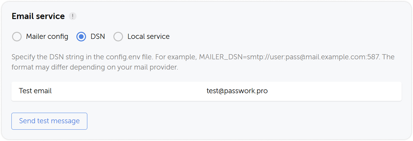 Email service settings