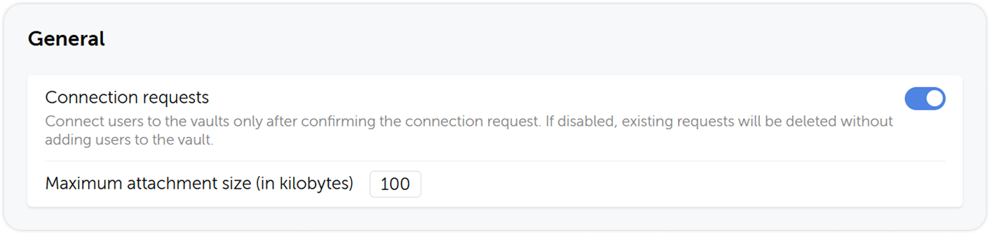 Vault connection requests setting